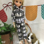 ブライス🌷リカちゃん模様入りスウェットセットアップ