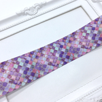 《2m分》ステンドグラス風モロッカン柄(パープル)グログランリボン(38mm)-152