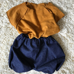 再販！デニムかぼちゃパンツ