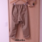 サルエルパンツ　コットン　ベージュ