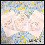 ♡刺繍♡イニシャル巾着【イエロー】