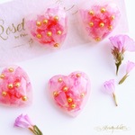 本物のお花♡チークハートピアス/イヤリング  R170