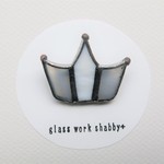 再販！ステンドグラスのブローチ☆crown