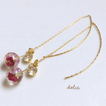 ゆらキラ押し花のまん丸ピアス