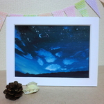 再販可　油絵『夜空』　新額縁