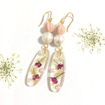 再販❁アリッサムの押し花ピアス