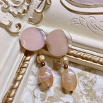 レトロ大ぶりボタンピアス