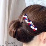 大人トリコロールカラーのヘアコーム