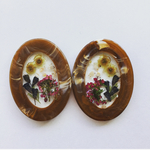押し花レジンオーバル イヤリングorピアス