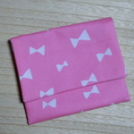  移動ポケット♡リボン柄(やさしいピンク色地）