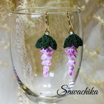 新作 藤の花のピアス  染め