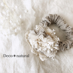 リネンとnaturalレースコサージュのシュシュ＊