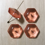 VINTAGE ROSE ACRYLIC FACETED HEXAGON DISC BEADS ＊5848＊