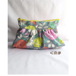 花柄ポーチ（グレー）