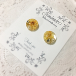 黄色のかすみ草の一粒ピアス/イヤリング