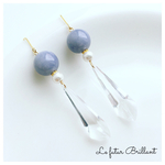 再販！ice pierce or earring(ブルーグレー×クリア)