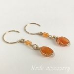 ◇再販◇ K14GF カーネリアン オーバルカット ワイヤーピアス