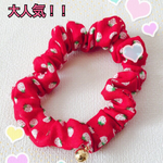 再販 シュシュ首輪 イチゴ柄 レッド