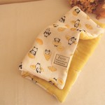 数量限定*8重ガーゼ大判ハンカチ*ふわふわパンとパンダ×yellowstar