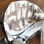 再販ベビービョルンオリジナル用しろクマとデニム☆ふわふわ抱っこひもよだれカバー 