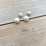 【オーダー制作品】一粒のコットンパール10mm×パールピアス(パールキャッチ)