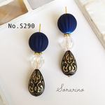 No.S290 大人可愛い♡⃛BLUE アンティークピアス