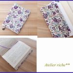 LIBERTY　Felicite　フェリシテ　2011SS　綿麻カムデンキャンバス　パープル系　文庫本サイズのブックカバー　◆イニシャルチャームオプションお選びいただけます
