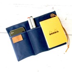 スッキリ♪スマート帆布ポーチ (Navy)