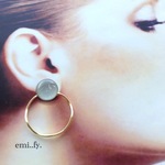 大人気！！🌟2way✳︎アッシュグレーのフープピアス☆イヤリング