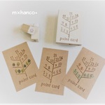▼再販▼ 木のスタンプカードの消しゴムはんこ３点ｓｅｔ。