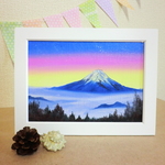 油絵原画『夕焼け』　額縁付き