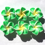 6個◆フラワーパーツ(プルメリア)◆12×7㎜