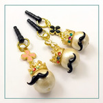 【再販】ひげ＆コットンパールのジャックピアス ＊お花のパーツつき＊