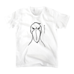 NEW!! 鋭い目つきの割りに何にも考えてないハシビロコウイラストデザインTシャツ【No.78】