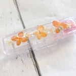 オレンジの色がかわいい押し花印鑑ケース