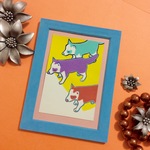 原画●シベリアンハスキーのイラスト●絵●絵画●アート●壁掛け●手描き●ポストカード●カラフル