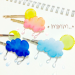 雨空ヘアピン＊太陽orお月様セット