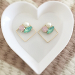 《♡50突破！》しかくビジューのピアス/イヤリング