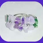 天然石◇あじさいの花咲くリング♡フリー<ライトアメジスト>