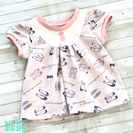 夏直前SALE♡女の子のシューズ柄♡パフスリーブのふんわりギャザートップス