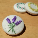 刺繍ブローチ　ラベンダー