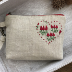 ストロベリーキャンドル 刺繍ポーチ