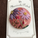 花刺繍 ブローチ