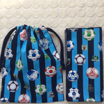 サッカー 水色×紺 ランチクロスと巾着袋のセット☆入園入学☆