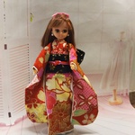 ②-⑫　リカちゃん　ブライス　サイズ　着物＆帯のセット　（振袖）