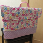再々販☆防災頭巾カバー☆背もたれ補強タイプ☆蝶々柄×紫ドット