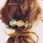 再販♡花びらとシェルのクリアラウンドバレッタ