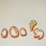 白ねこ親子のお散歩クッキー(ミニチュアスイーツ)