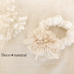 ふんわりチュールとレースのリネンシュシュ＊