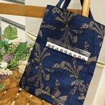 ⭐️只今専用ページ⭐️【本日お買い得再】ぴったりA4サイズ❤️和風結び紺ポケット付ミニバッグ⭐️トートバッグ　
